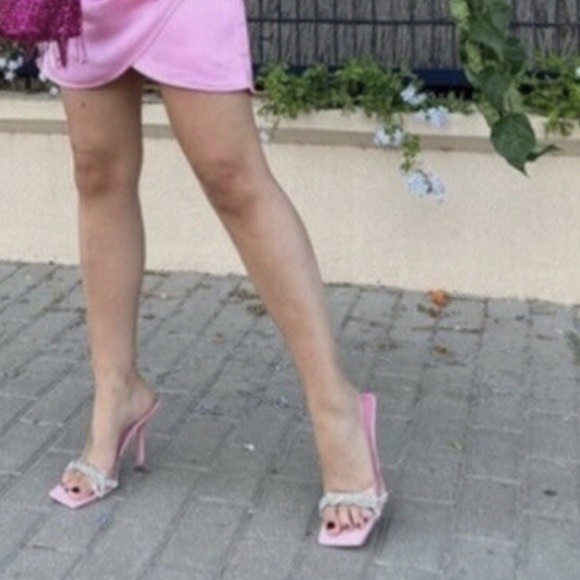 Zara rhinestone Vinyl high heel sandals 1324/010 size 36 - Picture 14 of 15